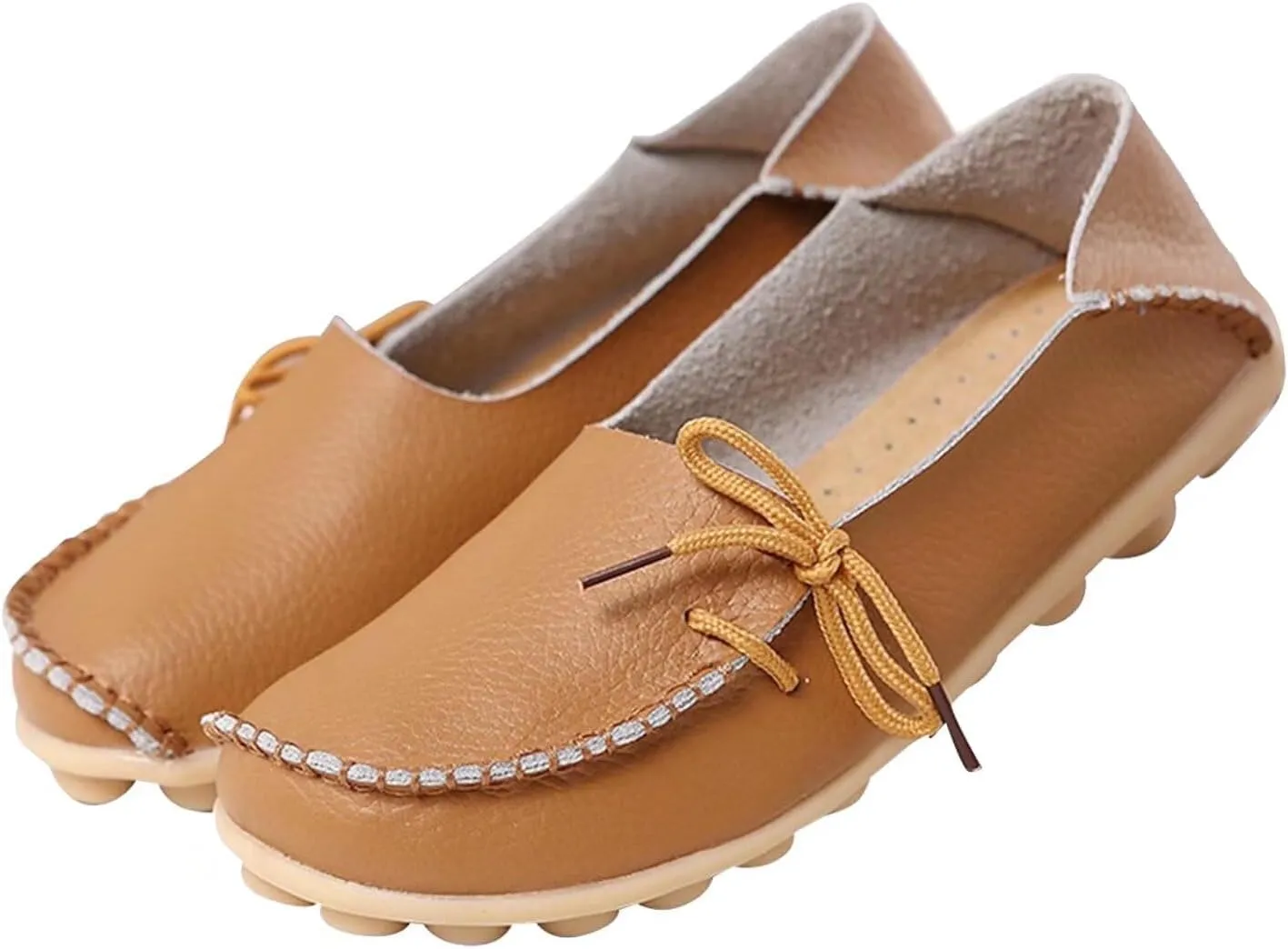 Women's Leather Slipper Loafers Flat Shoes Slip-Ons
