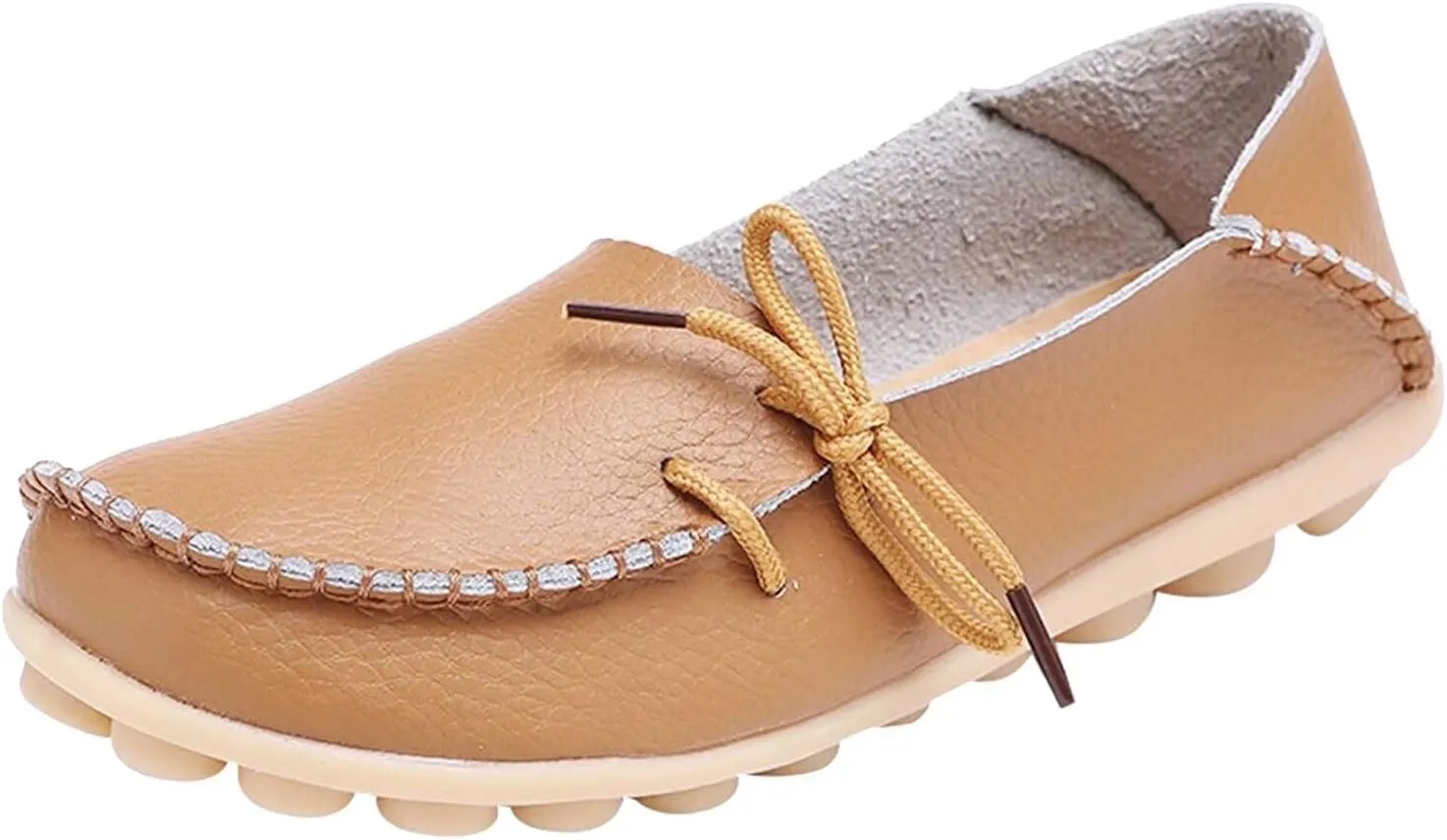 Women's Leather Slipper Loafers Flat Shoes Slip-Ons