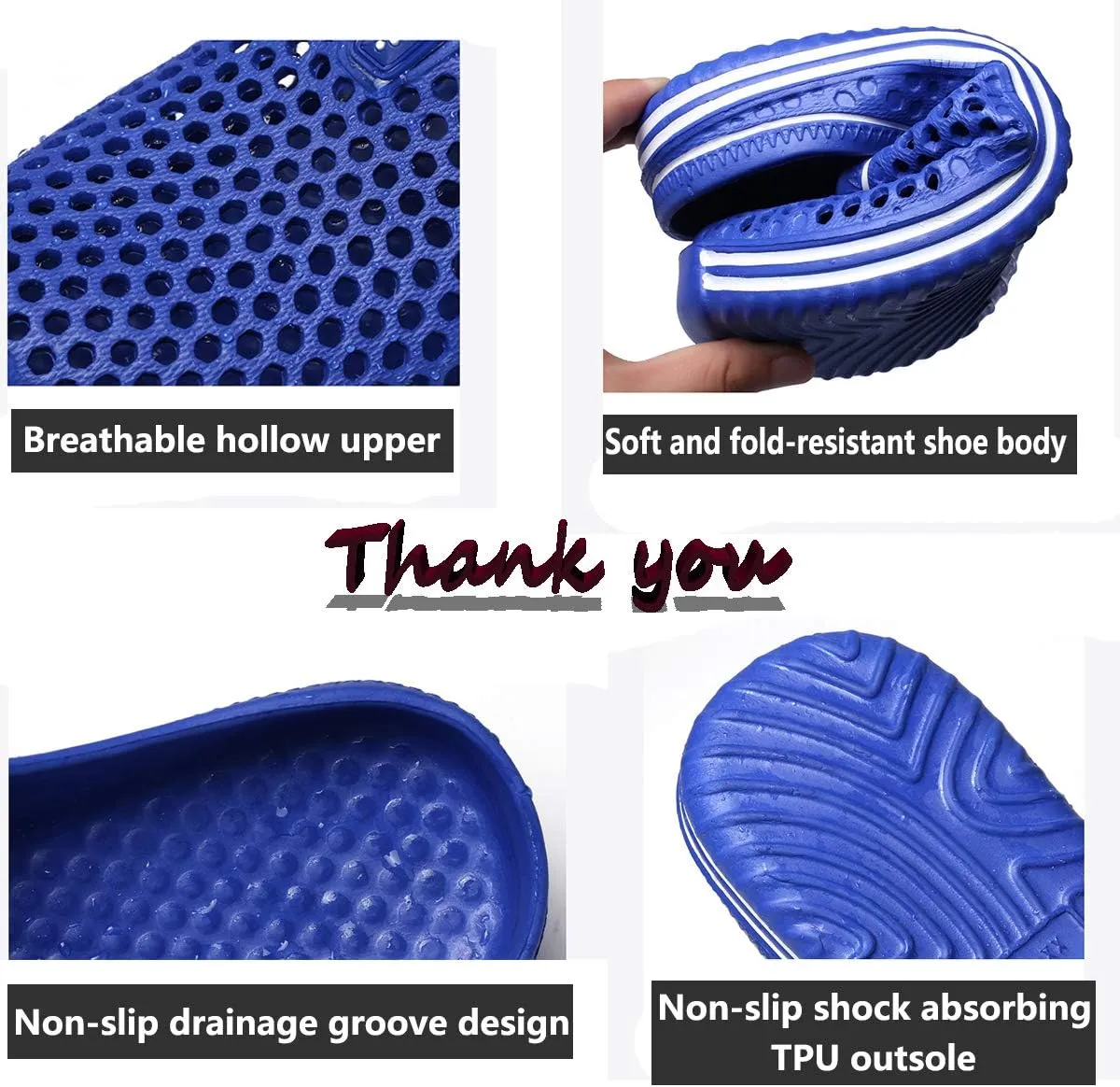 Womens Mens Bathroom Garden Non-slip Hole Breathable Lightweight Sandals Unisex Beach Quick Drying Sandals Couple Indoor/Outdoor Slippers