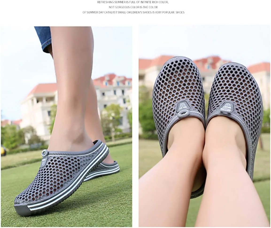 Womens Mens Bathroom Garden Non-slip Hole Breathable Lightweight Sandals Unisex Beach Quick Drying Sandals Couple Indoor/Outdoor Slippers