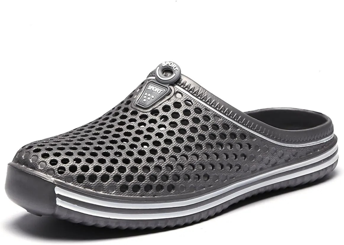 Womens Mens Bathroom Garden Non-slip Hole Breathable Lightweight Sandals Unisex Beach Quick Drying Sandals Couple Indoor/Outdoor Slippers