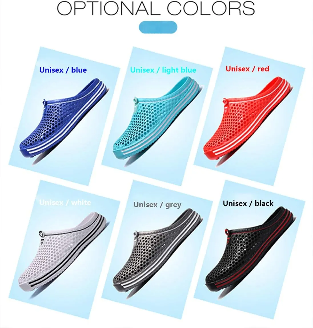 Womens Mens Bathroom Garden Non-slip Hole Breathable Lightweight Sandals Unisex Beach Quick Drying Sandals Couple Indoor/Outdoor Slippers
