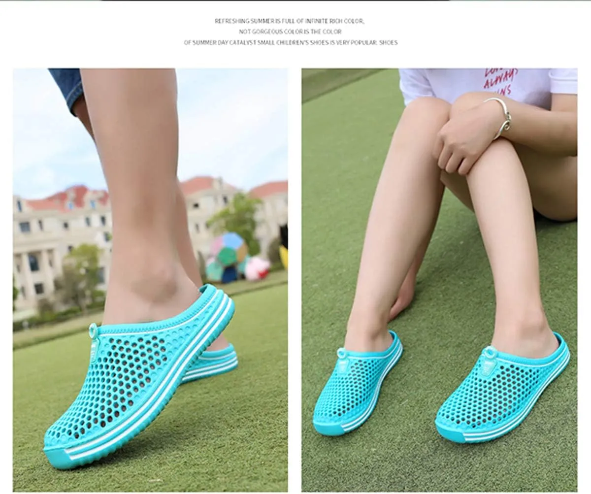 Womens Mens Bathroom Garden Non-slip Hole Breathable Lightweight Sandals Unisex Beach Quick Drying Sandals Couple Indoor/Outdoor Slippers