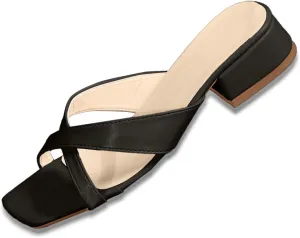 Women's New Women's Shoes Summer Square Toe Fish Mouth Sandals Women's Thick Heel Mid Heel Womens Cork Sandals Size 11