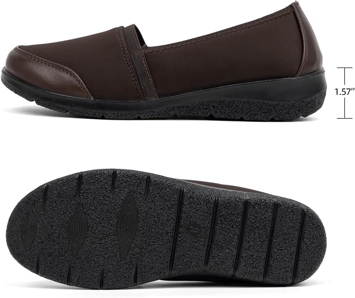Women's Orthopedic Loafers Stretchy Slip-on Comfort Walking Work Flat Shoes for Bunions