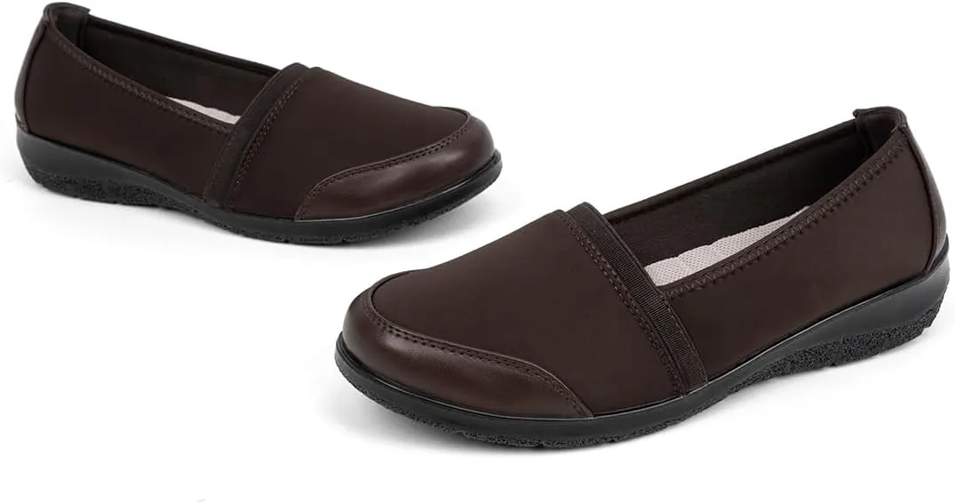 Women's Orthopedic Loafers Stretchy Slip-on Comfort Walking Work Flat Shoes for Bunions