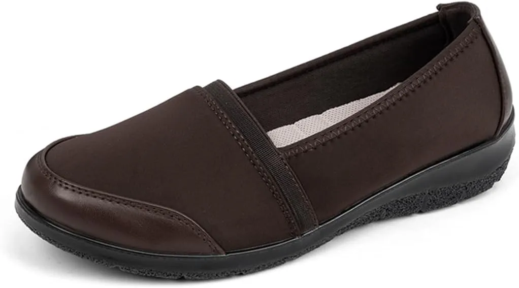Women's Orthopedic Loafers Stretchy Slip-on Comfort Walking Work Flat Shoes for Bunions