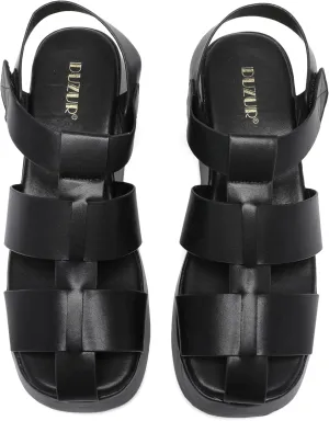 Womens Platform Fisherman Wedge Sandals,Lady Cute Square Toe Trendy Cute Dressy Casual Summer Comfortable Memory Foam Leather Strappy Holiday High Heel Beach Shoe