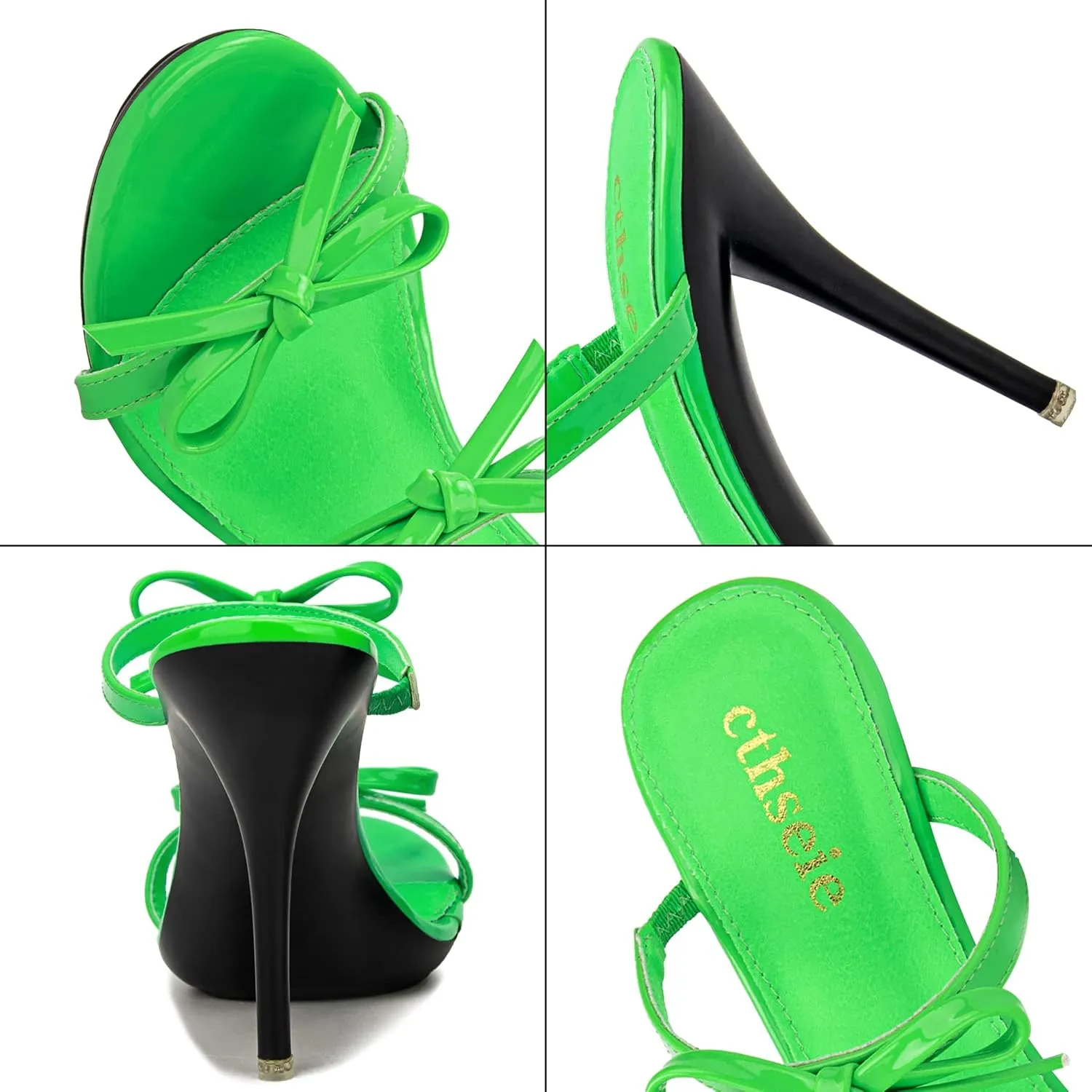 Women's Platform Heeled Sandals Strappy Stilettos Mules Open Toe Slip On Fashion Sexy Dress Cute Bowknot Backless High Heel Slides Heels Slippers