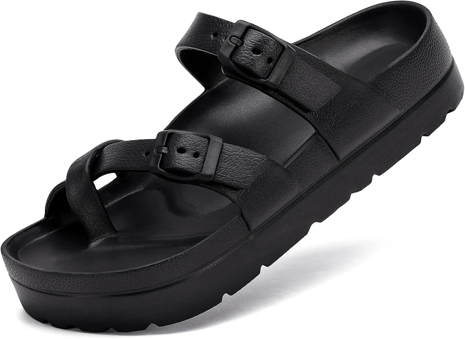 Women's Platform Sandals with Arch Support Comfortable Lightweight Sandals Slipper Adjustable Buckle - Ultra Cushion