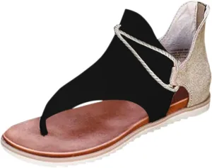 Women'S Sandals Tassel Ankle Boots, Retro Bohemian Sandals Beach Travel Shoes Clip Toe Flip Flops High Top Flat Casual Dressy Sandals