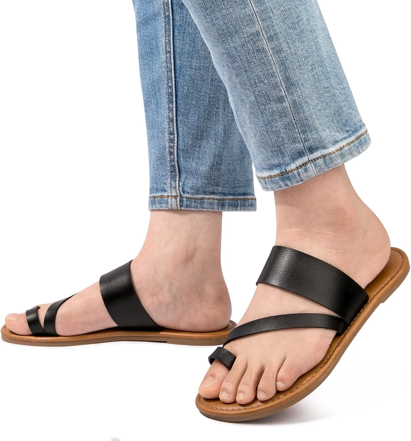 Women's Slide Sandals Slip On Flat Flip Flop Thong Casual Summer
