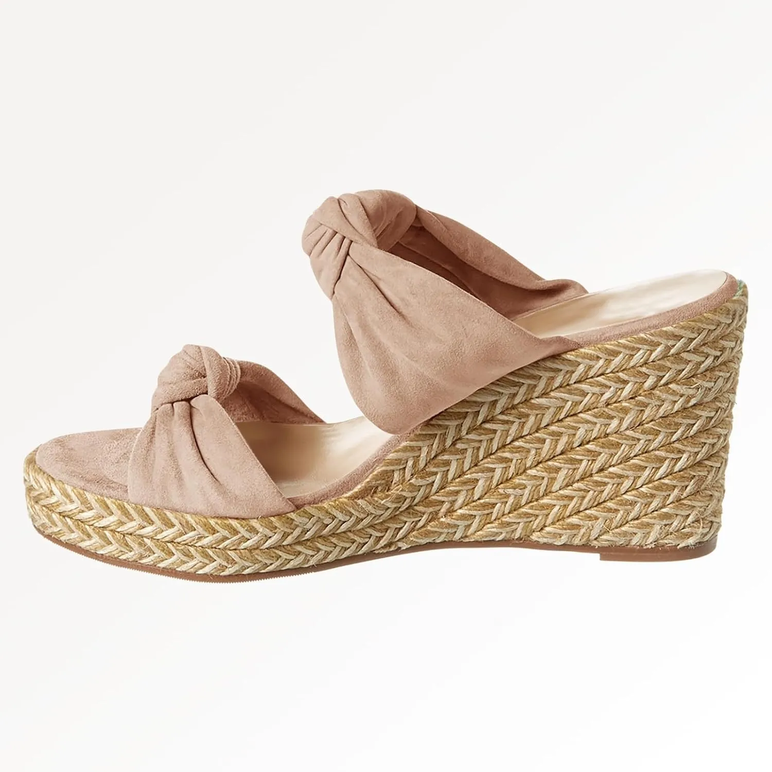 Womens Slip on Espadrilles Wedges Sandals Slides Platform Bow Open Toe Summer Dressy Mules Shoes