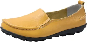 Women's Slip On Leather Shoes Soft Flat Soled Non Slip Elderly Loafers Orthopedic Slip-On Loafers Work Shoes