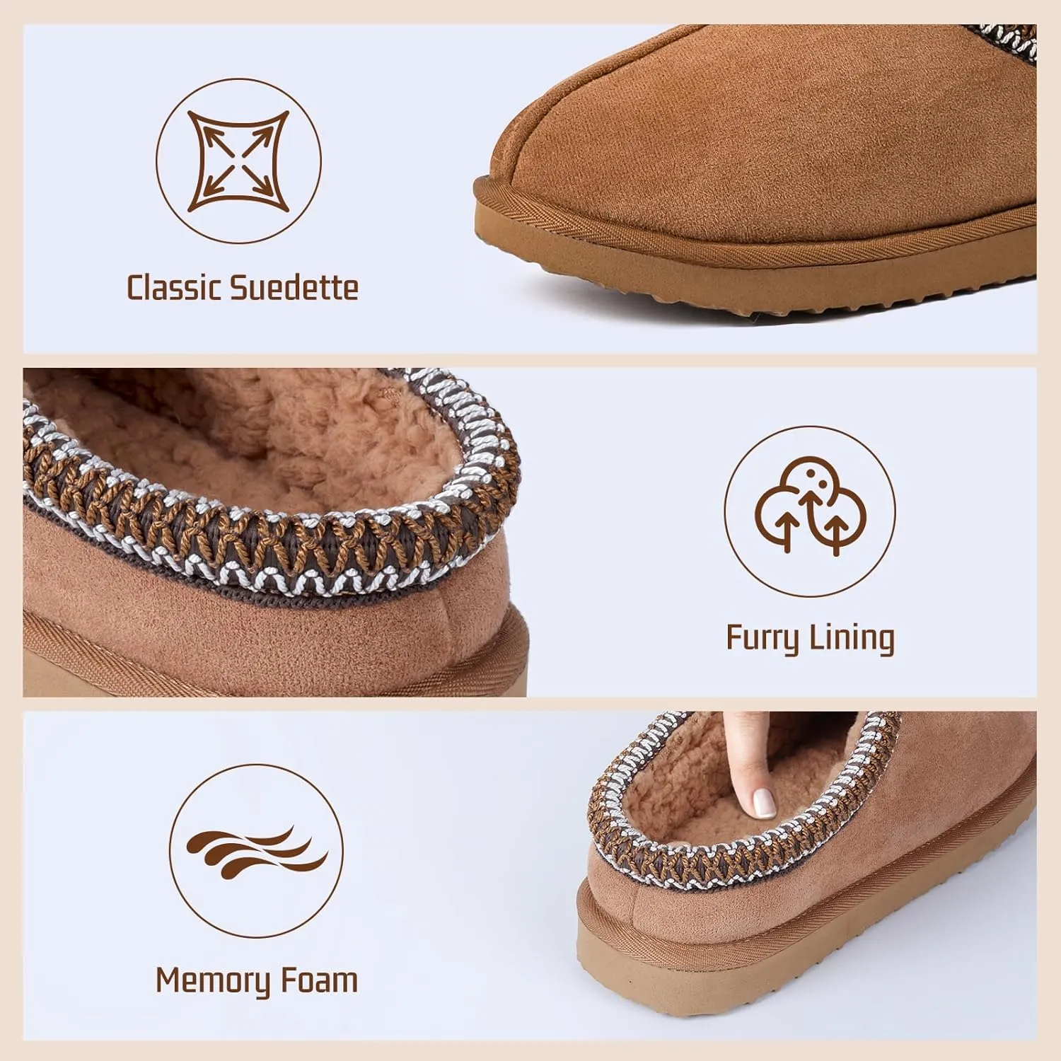 Women's Slippers Fuzzy Cozy Short Ankle Shoes Indoor and Outdoor Mules Furry Warm House Slippers for Woman Cute Fluffy Clogs