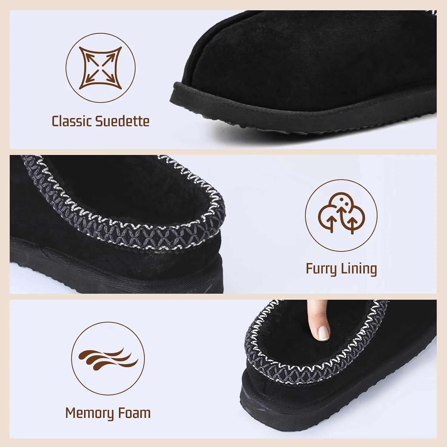 Women's Slippers Fuzzy Cozy Short Ankle Shoes Indoor and Outdoor Mules Furry Warm House Slippers for Woman Cute Fluffy Clogs
