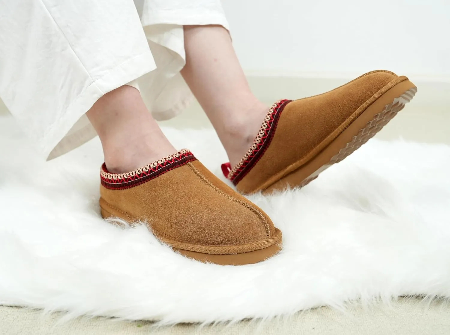 Women's Slippers Platform Mini Boots Faux Fur Warm Winter Mules Cozy Warm House Shoes Indoor and Outdoor
