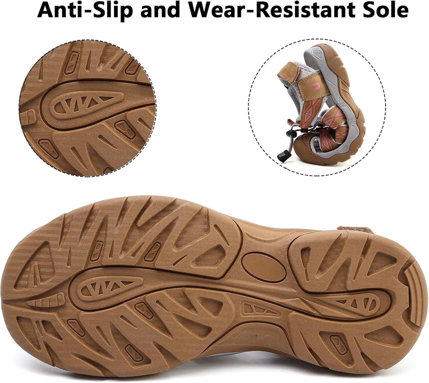 Women's Sport Hiking Sandals Closed Toe Summer Outdoor Athletic Walking Sandal Adventure Lightweight Comfortable Beach Sandals Water Shoes