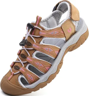 Women's Sport Hiking Sandals Closed Toe Summer Outdoor Athletic Walking Sandal Adventure Lightweight Comfortable Beach Sandals Water Shoes