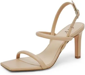 Womens Strappy Sandals Open Toe Ankle Strap Heeled Sandals Square Toe High Heels for Women