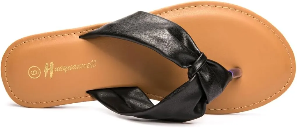 Women's Thong Sandals Flip Flop T Strap Sandals Slip On Flat Sandals Casual Slide Sandals for Women Dressy Summer