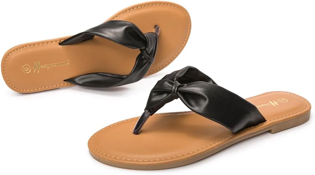 Women's Thong Sandals Flip Flop T Strap Sandals Slip On Flat Sandals Casual Slide Sandals for Women Dressy Summer