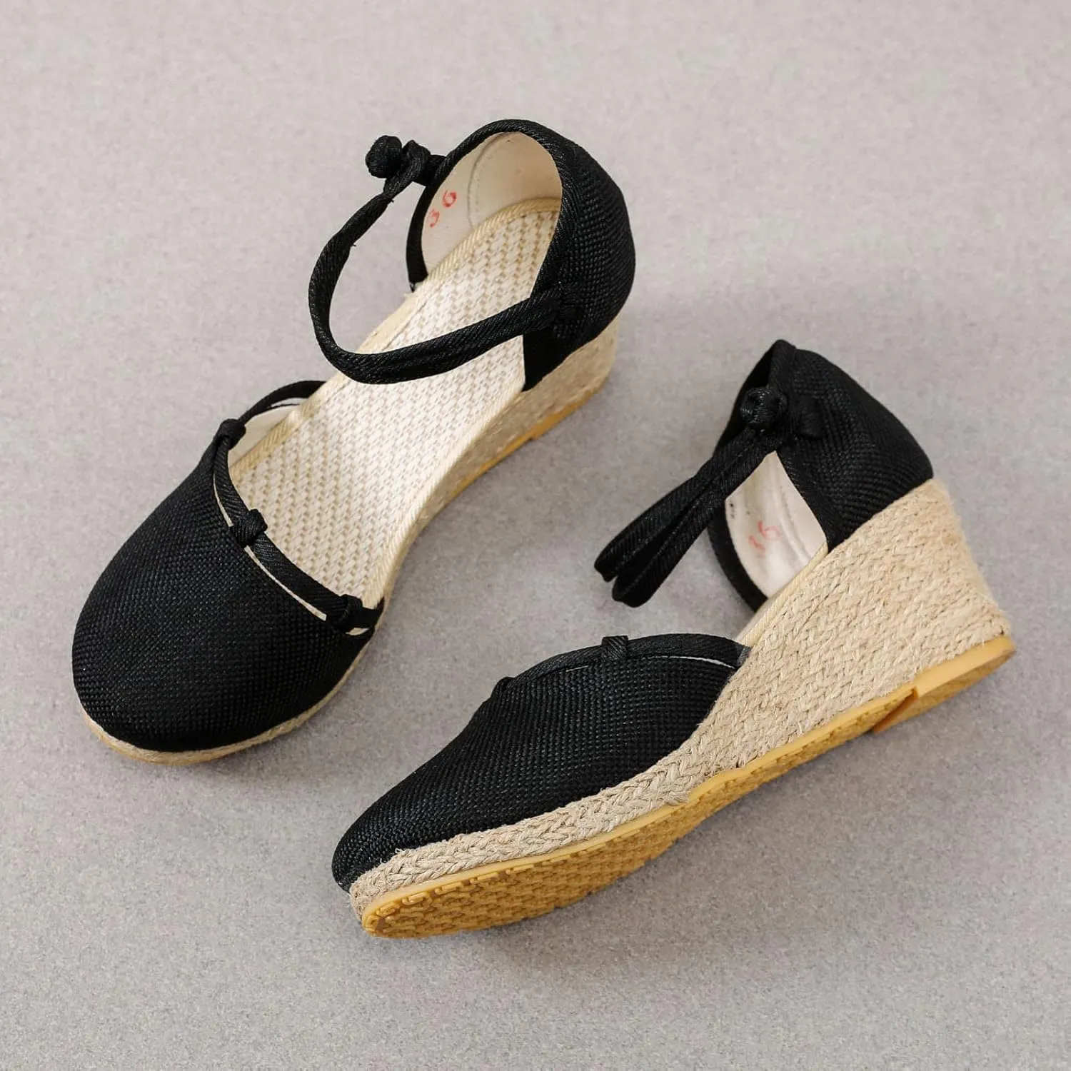 Womens Wedge Platform Espadrilles Slingback Closed Toe Ankle Strap Flats, Slip On Low Heel Wedge Sandals Summer Casual Dressy Espadrille Shoes Comfortable Elegant Wedding Sandals