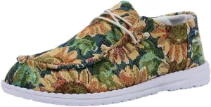 Women's Wendy Chambray Boho Print Slip on Loafers Comfortable & Lightweight Women's Flat Shoes Orthotic Casual Women's Shoes