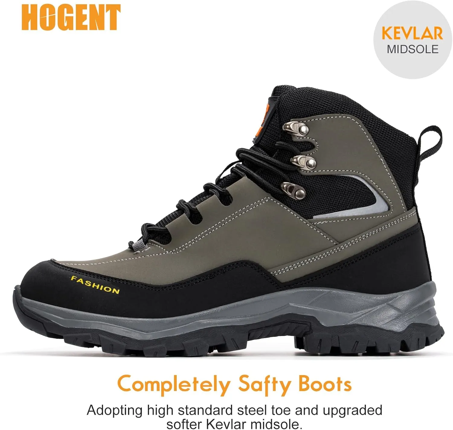 Work Boots for Men Steel Toe Boots Comfortable Breathable High Top Indestructible Safety Boots for Women Lightweight Safety Shoes Non Slip Work Shoes Industry Construction Waterproof Boots