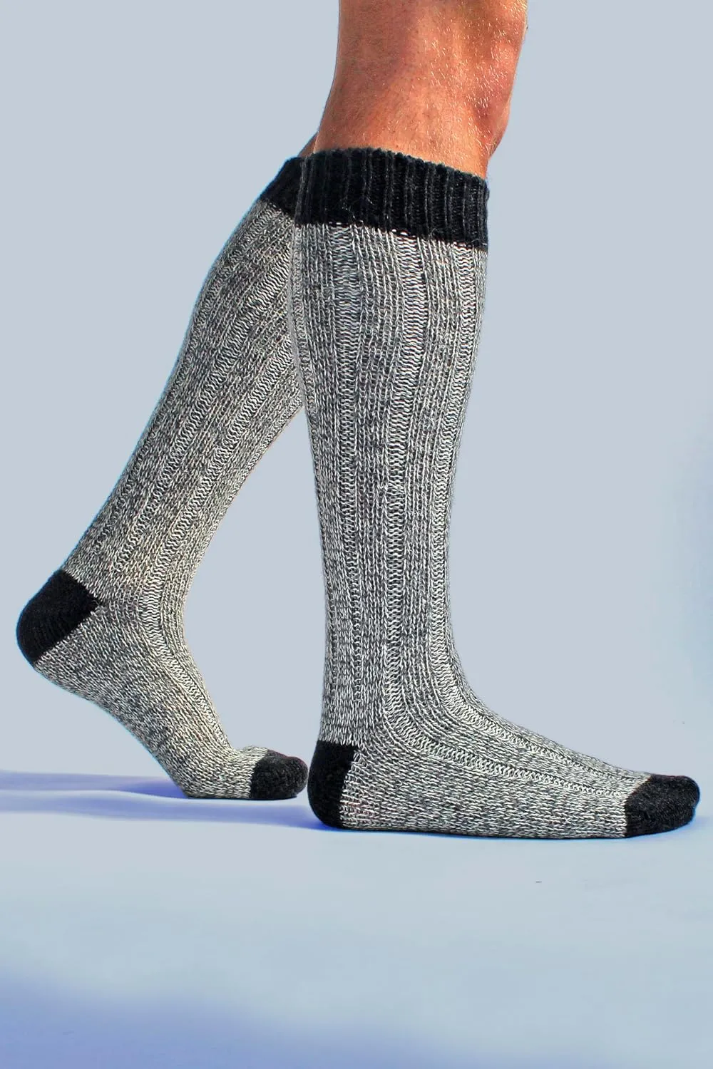 Workforce - Mens Extra Long Knee High Thick Warm Wool Rich Knitted Boot Socks