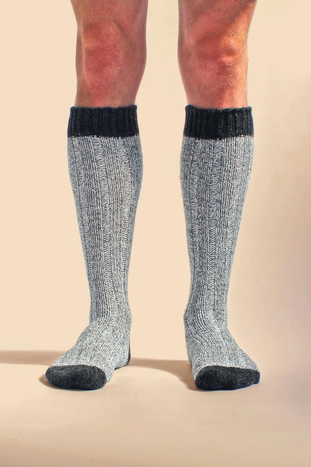 Workforce - Mens Extra Long Knee High Thick Warm Wool Rich Knitted Boot Socks
