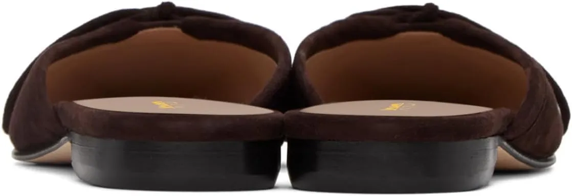 XYD Women Closed Toe Flat Clog Mules with Bowknot Open-Back Slip On Round Toe Daily Walking House Slipper Shoes