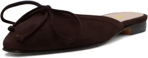 XYD Women Closed Toe Flat Clog Mules with Bowknot Open-Back Slip On Round Toe Daily Walking House Slipper Shoes