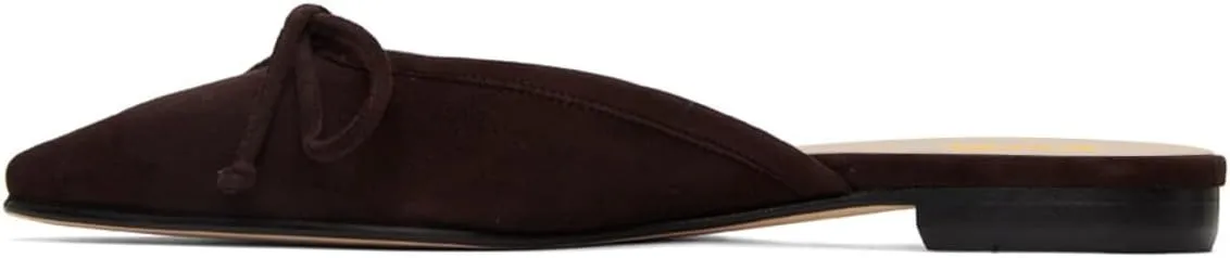 XYD Women Closed Toe Flat Clog Mules with Bowknot Open-Back Slip On Round Toe Daily Walking House Slipper Shoes