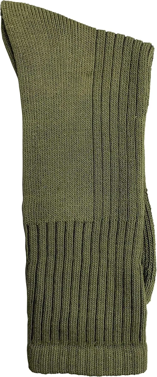 Yacht & Smith 6 Pairs Of Mens Military Grade Thick Padded Terry Lined Cotton Socks, Ribbed, Dry Wicking, Heavy Duty Crew Sock