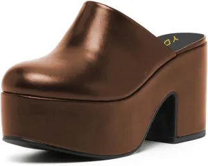 YDN Women Casual Block Heel Mules Cozy Platform Chunky Sandals Closed Toe Slip On Clogs Party Dress Daily Shoes Size 4-15 US
