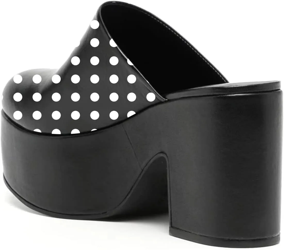 YDN Women Casual Block Heel Mules Cozy Platform Chunky Sandals Closed Toe Slip On Clogs Party Dress Daily Shoes Size 4-15 US