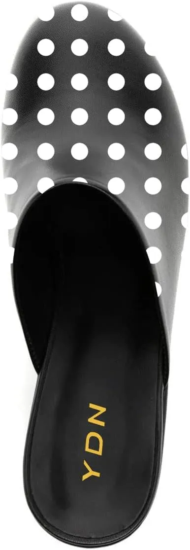 YDN Women Casual Block Heel Mules Cozy Platform Chunky Sandals Closed Toe Slip On Clogs Party Dress Daily Shoes Size 4-15 US