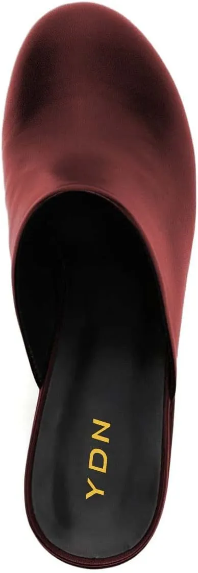 YDN Women Casual Block Heel Mules Cozy Platform Chunky Sandals Closed Toe Slip On Clogs Party Dress Daily Shoes Size 4-15 US