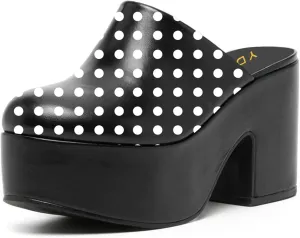 YDN Women Casual Block Heel Mules Cozy Platform Chunky Sandals Closed Toe Slip On Clogs Party Dress Daily Shoes Size 4-15 US