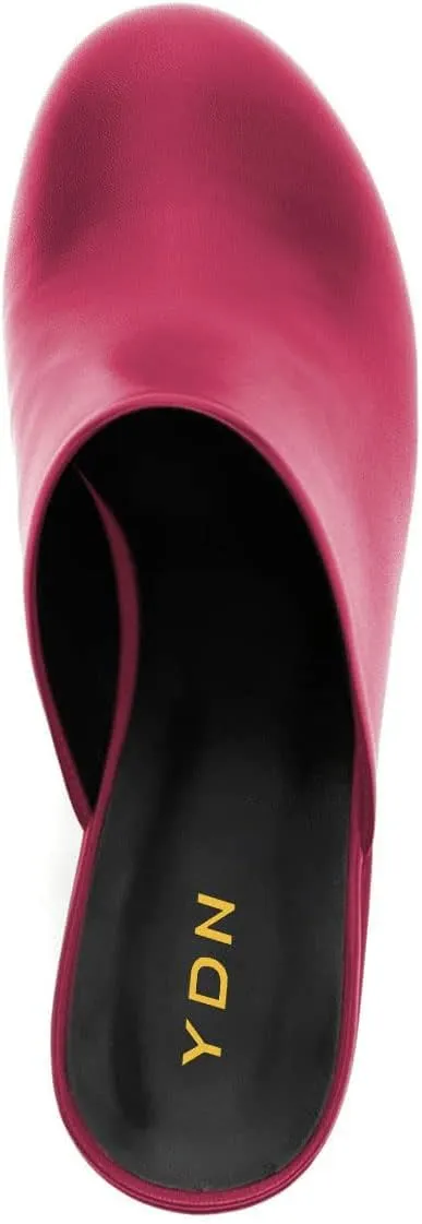 YDN Women Casual Block Heel Mules Cozy Platform Chunky Sandals Closed Toe Slip On Clogs Party Dress Daily Shoes Size 4-15 US