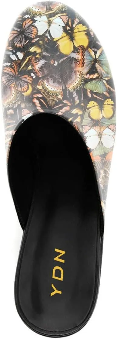 YDN Women Casual Block Heel Mules Cozy Platform Chunky Sandals Closed Toe Slip On Clogs Party Dress Daily Shoes Size 4-15 US