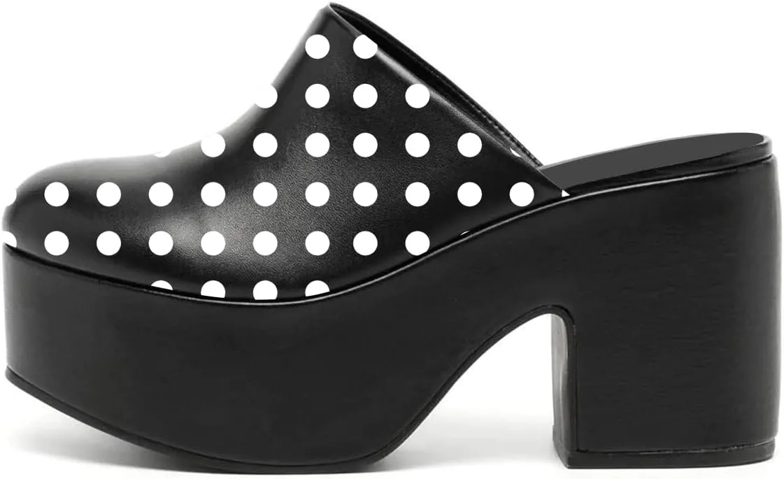 YDN Women Casual Block Heel Mules Cozy Platform Chunky Sandals Closed Toe Slip On Clogs Party Dress Daily Shoes Size 4-15 US