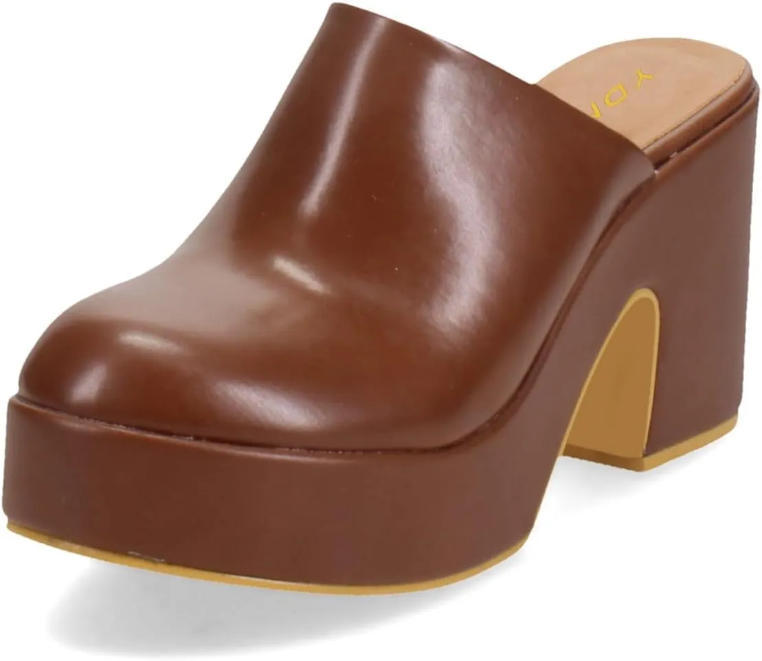 YDN Women Casual Block Heel Mules Cozy Platform Chunky Sandals Closed Toe Slip On Clogs Party Dress Daily Shoes Size 4-15 US