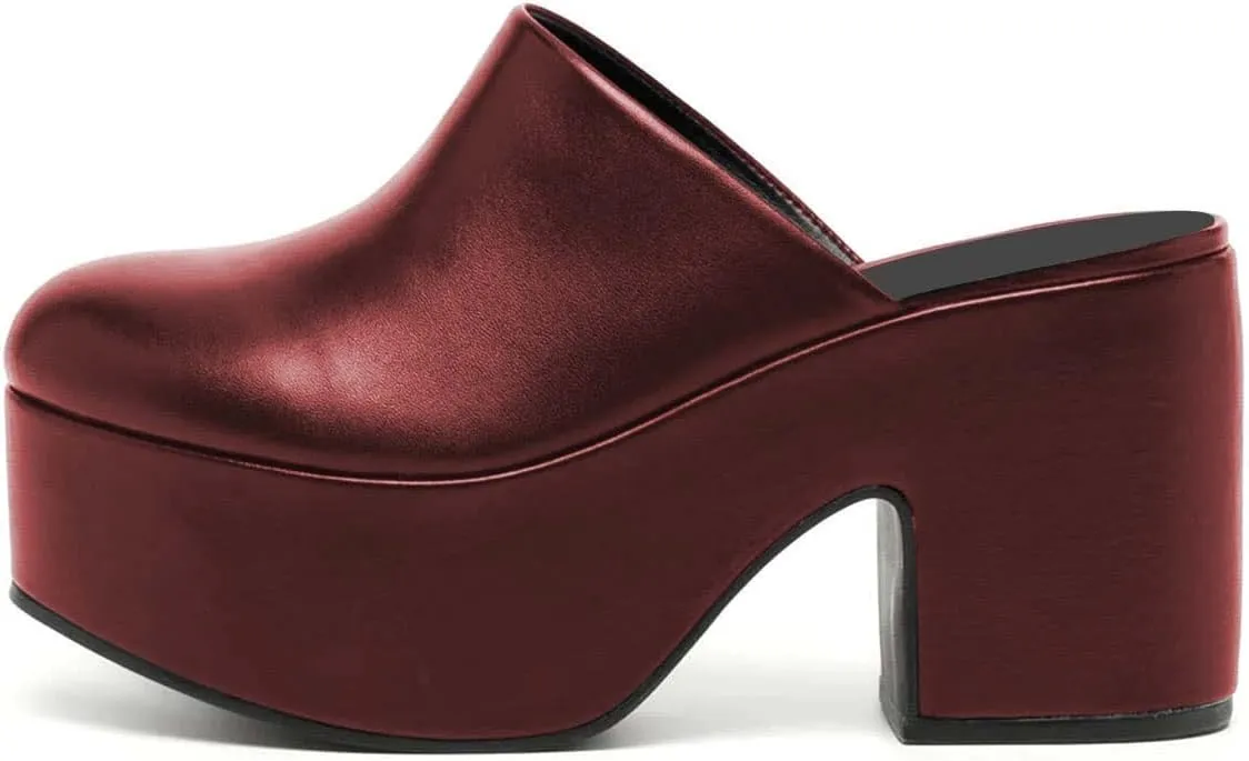 YDN Women Casual Block Heel Mules Cozy Platform Chunky Sandals Closed Toe Slip On Clogs Party Dress Daily Shoes Size 4-15 US