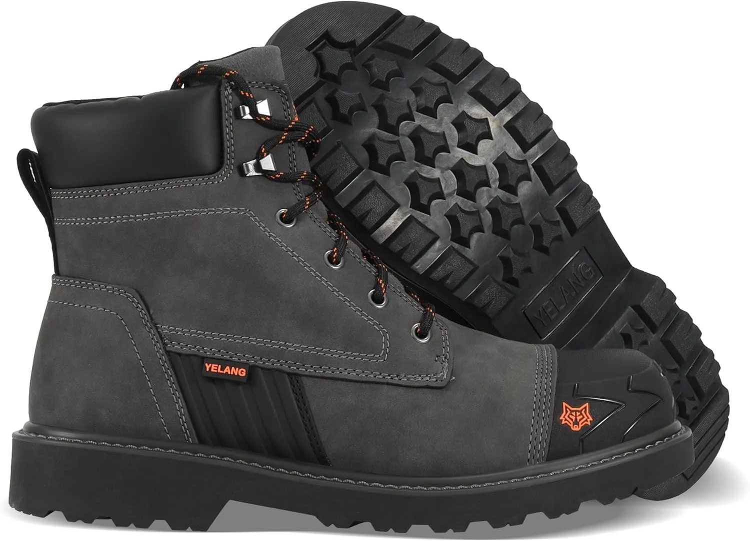 Yelang Men's Steel Toe Safety Work Boot Slip Resistant Puncture Utility Shoes 6 Inch For Industrial Construction Outdoor botas de trabajo para hombre