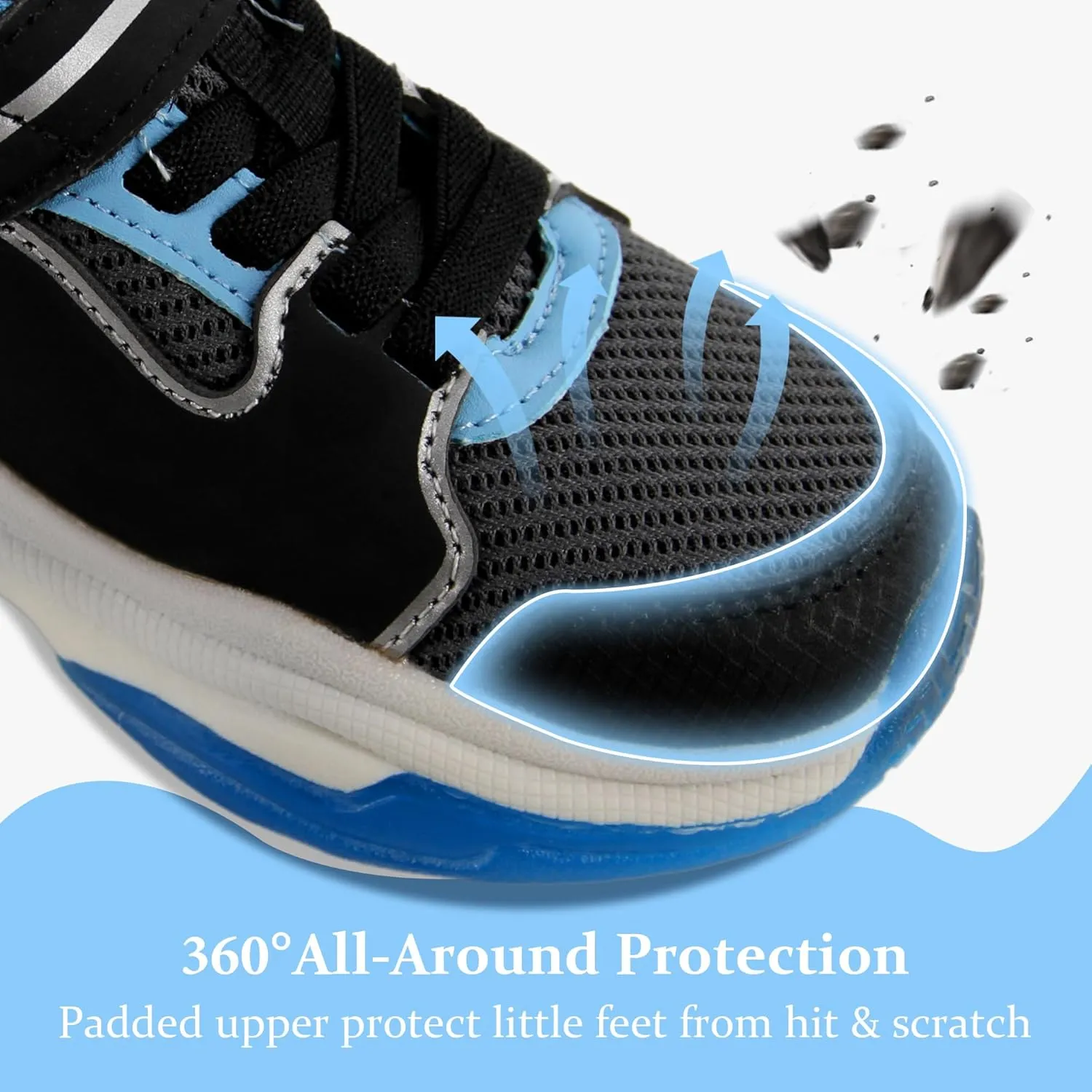 YESKIS Kids Boys Girls Light Up Shoes Lightweight Mesh Breathable Led Flashing FutuVibe Running Sneakers for Little Kid and Big Kid