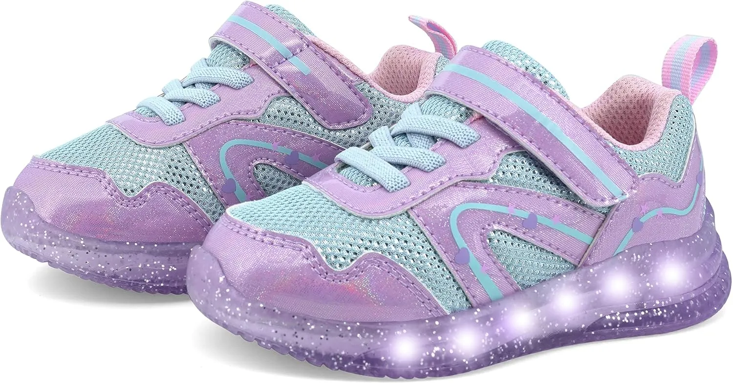 YESKIS Toddler Boys Girls Light Up Shoes LED Flashing Lightweight Mesh Breathable Adorable Running Sneakers for Toddler and Little Kid