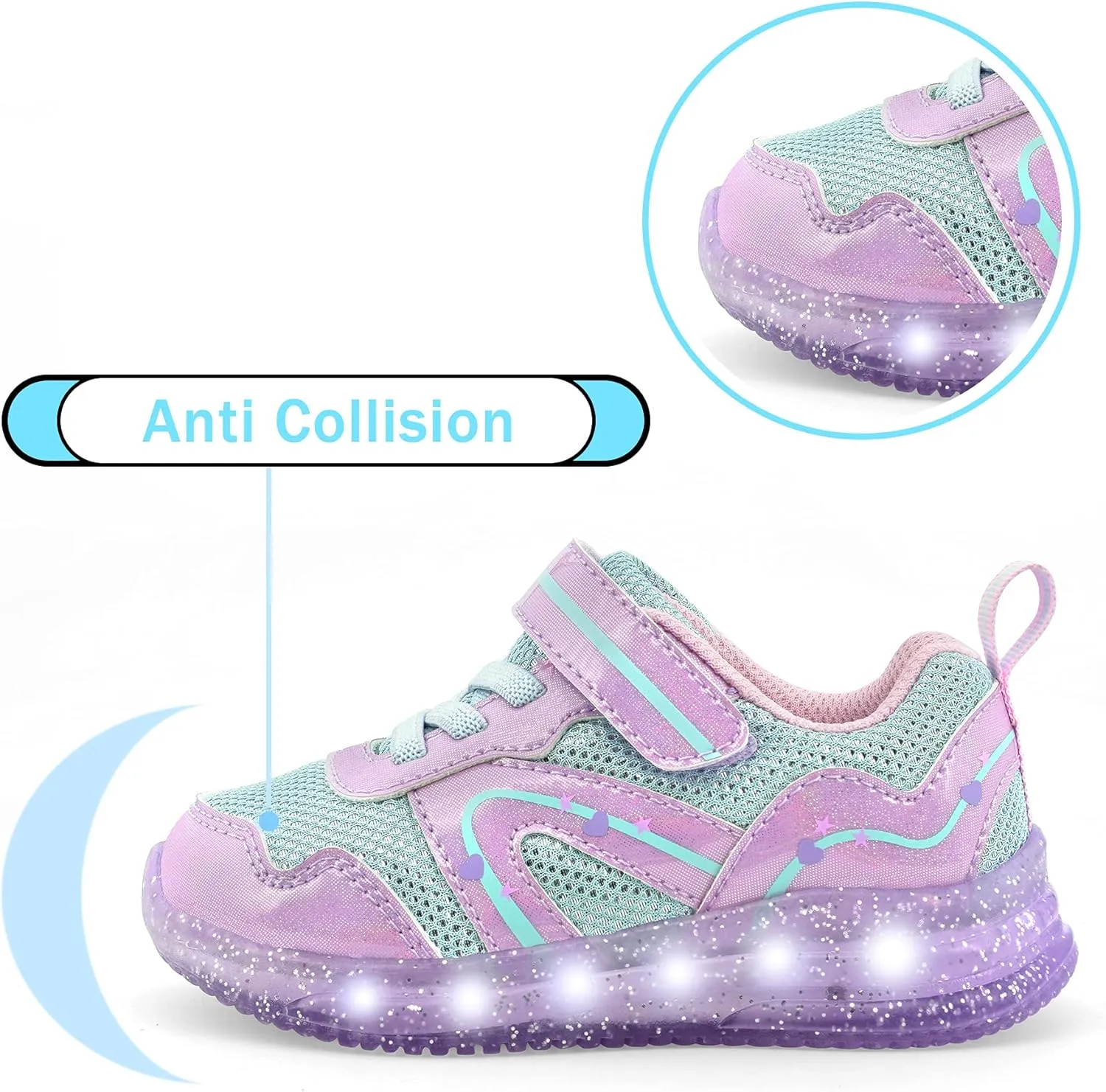 YESKIS Toddler Boys Girls Light Up Shoes LED Flashing Lightweight Mesh Breathable Adorable Running Sneakers for Toddler and Little Kid