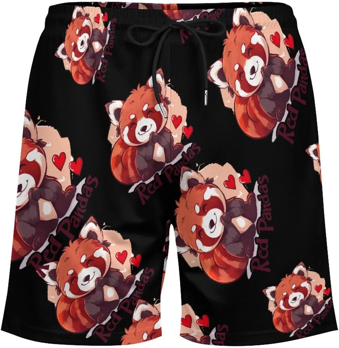 Zoo Red Panda Lover Men's Swim Trunks Quick Dry Board Shorts Swimwear Beach Shorts with Compression Liner